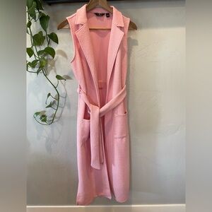 G by Giuliana black label Textured Pink long Vest with tie size XS